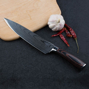 Laser Damascus Stainless Steel Slicing Bread Knife 8inch