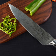 Load image into Gallery viewer, Laser Damascus Stainless Steel Slicing Bread Knife 8inch