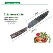 Load image into Gallery viewer, Laser Damascus Stainless Steel Slicing Bread Knife 8inch